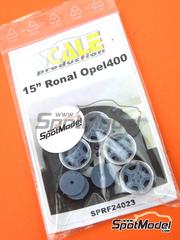 Scale Production: Rims 1/24 scale - Ronal 15 inches for Opel 400 - 3D printed parts and turned metal parts - 4 units