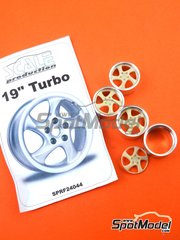 Scale Production: Llantas escala 1/24 - 19 pulgadas para modelos Porsche con Turbo - piezas de metal y piezas de resina - 4 unidades