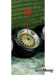 Scale Production: Rims 1/24 scale - BBS RS 16 inches - type 2 - 3D printed parts, turned metal parts and water slide decals - 4 units image