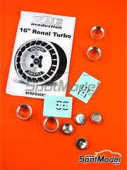 Scale Production: Llantas escala 1/24 - Ronal Turbo 16 pulgadas - piezas de metal, piezas de metal torneado y calcas de agua