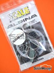 Scale Production: Rims 1/24 scale - Alpina Classic 16 inches - 3D printed parts and CNC metal parts - 4 units