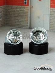 Scale Production: Llantas escala 1/24 - Llanta Ronal de 16 y 19 pulgadas con neumticos lisos - piezas de metal mecanizado, piezas de metal y piezas de resina - 2 + 2 unidades