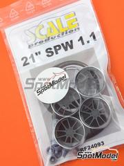 Scale Production: Rims 1/24 scale - SPW 1.1 21 inches - 3D printed parts and turned metal parts - 4 units
