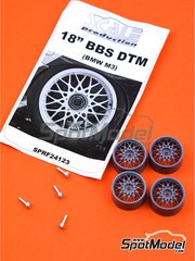 Scale Production: Llantas escala 1/24 - BBS DTM 18 pulgadas - piezas de metal y piezas de resina - para las referencias de Beemax Model Kits B24007 y Aoshima 098196 - 4 unidades