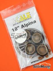 Scale Production: Rims and tyres set 1/24 scale - 18 inches Alpina Classic - resin parts and rubber parts - 4 units