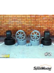 Scale Production: Rims and tyres set 1/24 scale - 18 inches Axis Se7en with Nankang tyre for Revell - 3D printed parts and rubber parts - for Revell reference REV07691 - 4 units image