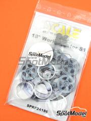 Scale Production: Rims 1/24 scale - Work Meister S1-3P 18 inches - 3D printed parts and turned metal parts - 4 units image