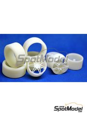 ScaleLab 24: Rims and tyres set 1/24 scale - RS 21 inches - 3D printed parts - 4 units image