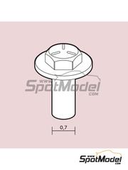 Scalecars.Online: Fasteners 1/24 scale - Hexagonal bolts V.6 - 3D printed parts - 60 units