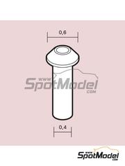 Scalecars.Online: Rivets 1/24 scale - Rivets 0.6 mm (cone head) - 3D printed parts - 30 units