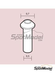 Scalecars.Online: Rivets 1/24 scale - Rivets 0.7 mm (cone head) - 3D printed parts - 30 units