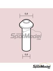 Scalecars.Online: Rivets 1/24 scale - Rivets 0.8 mm (cone head) - 3D printed parts - 30 units