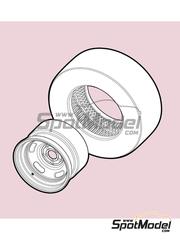 Scalecars.Online: Rims and tyres set 1/24 scale - NASCAR 5-beans rims + tires - 3D printed parts - 4 units