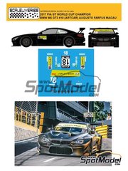 Scaleliveries: Marking / livery 1/24 scale - BMW M6 GT3 BMW Team Schnitzer Art Car #18 - Augusto Farfus (BR) - Macau FIA GT World Cup Championship 2017 - water slide decals and assembly instructions - for Platz reference PN24001