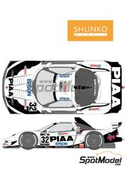 Shunko Models: Marking / livery 1/24 scale - Honda NSX Nakajima Racing Team sponsored by Piaa, Epson #32 - Andr� Lotterer (DE) + Tsugio Matsuda (JP) - Japanese Grand Touring Car Championship (JGTC) 2004 - water slide decals and placement instructions - for Tamiya references TAM24286, TAM24287, TAM24288 and TAM24291