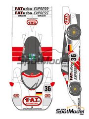 Shunko Models: Marking / livery 1/24 scale - Porsche 962 sponsored by FAT #36 - Mauro Baldi (IT) + Hurley Haywood (US) + Yannick Dalmas (FR) - 24 Hours Le Mans 1994 - for Tamiya references TAM24233 and TAM24313