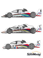 Shunko Models: Marking / livery 1/24 scale - Peugeot 905 Evo1 sponsored by Esso #1, 2, 31, 3, 5, 6 - Yannick Dalmas (FR) + Derek Warwick (GB) + Mark Blundell (GB), Phillippe Alliot (FR) + Mauro Baldi (IT) + Jean-Pierre Jabouille (FR), Alain Fert� (FR) + Eric van de Poele (BE) + Karl Wendlinger (AT), Thierry Boutsen (BE) + Yannick Dalmas (FR) + Teo Fabi (IT), Eric H�lary (FR) + Christophe Bouchut (FR) + Geoff Brabham (AU) - 24 Hours Le Mans 1991, 1992 and 1993 - for Heller reference 80718