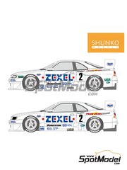 Shunko Models: Marking / livery 1/24 scale - Nissan Nismo GT-R BNCR33 sponsored by Zexel #2 - Aguri Suzuki (JP) + Hideo Fukuyama (JP) + Erik Comas (FR) - Japanese Grand Touring Car Championship (JGTC) 1996 and 1997 - water slide decals and assembly instructions - for Tamiya reference TAM24178 image