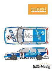 Shunko Models: Marking / livery 1/24 scale - Volvo 850 Estate TWR Team sponsored by Securicor Omega Express #14, 15 - Jan Lammers (NL), Rickard Rydell (SE) - British Touring Car Championship - BTCC 1994 - water slide decals and assembly instructions - for Tamiya reference TAM24162 image