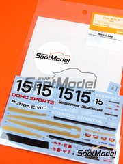 Shunko Models: Marking / livery 1/24 scale - Honda Civic Mugen Si Group A sponsored by DOHC Sports #15 1986 - water slide decals and assembly instructions - for Tamiya reference TAM24063 image