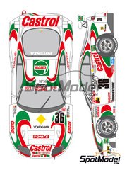Shunko Models: Marking / livery 1/24 scale - Toyota Supra GT sponsored by Castrol #36, 37 - Pedro de la Rosa (ES) + Michael Krumm (DE), Masanori Sekiya (JP) + Toshio Suzuki (JP) - Japan GT Championship JGTC 1997 - water slide decals and placement instructions - for Tamiya references TAM24163 and TAM24167