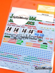 Shunko Models: Marking / livery 1/24 scale - Honda Civic Ferio sponsored by Jaccs #14 - Naoki Hattori (JP) - Japan Touring Car Championship (JTCC) 1994 - water slide decals and assembly instructions - for Hasegawa references 20385, HSG20385, 25107 and CS-7 image