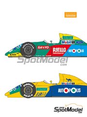 Shunko Models: Marking / livery 1/24 scale - Benetton Ford B190 / B190B Benetton Formula Ltd Team sponsored by Autopolis Camel #19, 20 - Nelson Piquet (BR), Roberto Moreno (BR) - Japanese Formula 1 Grand Prix, USA - United States of America Formula 1 Grand Prix 1990 - water slide decals, assembly instructions and tobacco sponsor decals - for Hasegawa references 20340, FS5, FS-5, 23010, CF10, CF-10, 51550, SP50, 23013, CF13 and CF-13 image