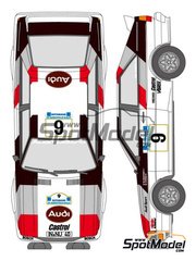 Shunko Models: Marking / livery 1/24 scale - Audi Quattro Rally Audi Sport Team #9 - Michele Mouton (FR) + Fabrizia Pons (IT) - Acropolis Rally 1982 - water slide decals and assembly instructions - for Tamiya reference TAM24036 image