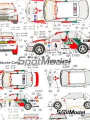 Shunko Models: Marking / livery 1/24 scale - Mitsubishi Lancer Evo I sponsored by RalliArt #4, 5, 7, 9 - Armin Schwarz (DE) + Klaus Wicha (DE), Kenneth Eriksson (SE) + Staffan Parmander (SE) - Monte Carlo Rally - Rallye Automobile de Monte-Carlo, Network Q RAC Rally of Great Britain  1993 and 1994 - water slide decals and placement instructions