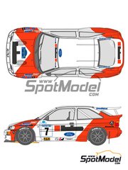 Shunko Models: Decals 1/24 scale - Ford Escort Cosworth Group A sponsored by Marlboro #7 - Mikael Ericsson (SE) + Maria Kristina 'Tina' Thrner (SE) - International Swedish Rally 1993 - water slide decals, placement instructions and tobacco sponsor decals - for Domino reference DMN24144, or Tamiya references TAM24144 and TAM24153