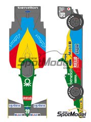 Shunko Models: Marking / livery 1/20 scale - Benetton Ford B188 Benetton Formula Ltd Team sponsored by Camel #19, 20 - Alessandro Nannini (IT), Thierry Boutsen (BE) - FIA Formula 1 World Championship 1988 - water slide decals and assembly instructions - for Tamiya reference TAM20021 image