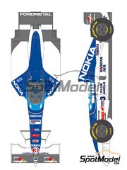 Shunko Models: Marking / livery 1/20 scale - Tyrrell Yamaha 023 Tyrrell Racing Team sponsored by Nokia #3, 4 - Ukyo Katayama (JP), Mika Salo (FI) - FIA Formula 1 World Championship 1995 - water slide decals and assembly instructions - for Tamiya reference TAM20042