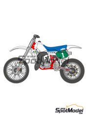 Shunko Models: Decals 1/12 scale - KTM 250MX + Rider sponsored by Camel #1 1984 - for Tamiya references TAM14046 and TAM14051 image