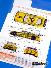 Shunko Models: Marking / livery 1/24 scale - BMW M3 BMW MTEK Team sponsored by Deutsche Post #22 - Timo Glock (DE) - DTM - Deutsche Tourenwagen Masters 2013 - water slide decals and assembly instructions - for Revell references REV07082, 80-7082, REV07178 and 80-7178