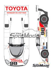 Shunko Models: Marking / livery 1/24 scale - Toyota 88C sponsored by Kenwood #98 - Chris Cord (US) + Drake Olson (US) + Steve Bren (US) - IMSA 1989 - water slide decals and assembly instructions - for Hasegawa kit image