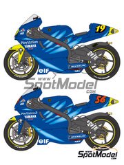 Shunko Models: Marking / livery 1/12 scale - Yamaha YZR500 sponsored by Gauloises #19, 56 - Olivier Jacque (FR), Shinya Nakano (JP) - Motorcycle World Championship 2001 and 2002 - water slide decals and assembly instructions - for Tamiya kit