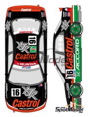 Shunko Models: Marking / livery 1/24 scale - Honda Accord sponsored by Castrol #16 - Japan Touring Car Championship (JTCC) 1996 - water slide decals and assembly instructions - for Tamiya reference TAM24183 image