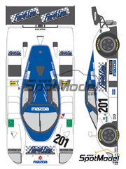 Shunko Models: Marking / livery 1/24 scale - Mazda 767B Mazdaspeed Team sponsored by Finish Line #201 - David Kennedy (IE) + Pierre Dieudonne (BE) + Chris Hodgetts (GB) - 24 Hours Le Mans 1989 - water slide decals and assembly instructions - for Hasegawa references 20325 and CC-20 image