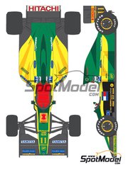 Shunko Models: Marking / livery 1/20 scale - Lotus Ford Type 102D Lotus Team sponsored by Hitachi #11, 12 - John Paul "Johnny" Herbert (GB), Mika H&auml;kkinen (FI) - FIA Formula 1 World Championship 1992 - water slide decals and assembly instructions - for Tamiya reference TAM20033 image
