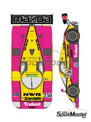 Shunko Models: Marking / livery 1/24 scale - Mazda 767B sponsored by NWB #230 - All Japan Sport Prototype Championship (JSPC) 1992 - water slide decals and assembly instructions - for Hasegawa references 20359, hsg20359, SP88 and 51588