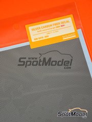 Shunko Models: Carbon fiber decal - Carbon fiber silver twill large - water slide decals image