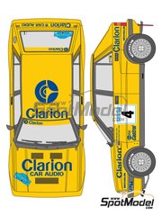 Shunko Models: Marking / livery 1/24 scale - Lancia Delta Integrale Group A sponsored by Clarion Camel #4 - Per Eklund (SE) + Dave Whittock (GB) - International Swedish Rally 1989 - water slide decals, assembly instructions and tobacco sponsor decals - for Hasegawa references 20289, 25208 and HACR08, or Italeri references 3658 and 3689