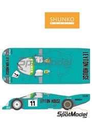 Shunko Models: Marking / livery 1/24 scale - Porsche 962C Kremer Racing Team sponsored by Leyton House #11 - George Fouché (ZA) + Franz Konrad (AT) + Wayne Taylor (ZA) - 24 Hours Le Mans 1987 - water slide decals and placement instructions - for Tamiya references TAM12626, TAM2101, TAM24089, TAM24097, TAM24233, TAM24313, TAM24372 and TAM2601 image