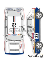 Shunko Models: Marking / livery 1/24 scale - Lancia Delta HF Integrale 16v Procar Team sponsored by Rothmans #22 - Patrick Bernardini (FR) + Philippe Dran-Padovani (FR) - Tour de Corse Rallye de France 1990 - water slide decals, assembly instructions and tobacco sponsor decals - for Hasegawa references 20289 and HACR08, or Italeri reference 3689 image