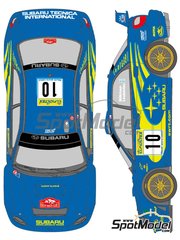 Shunko Models: Marking / livery 1/24 scale - Subaru Impreza WRC Works Team #10, 11 - Tommi M&auml;kinen (FI) + Kaj Lindstr&ouml;m (FI), Petter Solberg (NO) + Phil Mills (GB) - Monte Carlo Rally - Rallye Automobile de Monte-Carlo 2002 - water slide decals and assembly instructions - for Tamiya reference TAM24259 image