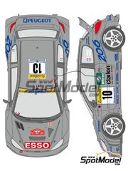 Shunko Models: Marking / livery 1/24 scale - Peugeot 206 WRC Peugeot Works Team #9, 10, 17 - Francois Delecour (FR) + Daniel Grataloup (FR), Gilles Panizzi (FR) + Herv&eacute; Panizzi (FR), Marcus Gr&ouml;nholm (FI) + Timo Rautiainen (FI) - Monte Carlo Rally - Rallye Automobile de Monte-Carlo 2000 - water slide decals and assembly instructions - for Tamiya reference TAM24226 image