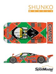 Shunko Models: Marking / livery 1/24 scale - Mazda 767B sponsored by Charge #203 - Ukyo Katayama (JP) + Takashi Yorino (JP) + Yojiro Terada (JP) - 24 Hours Le Mans 1990 - water slide decals and assembly instructions - for Hasegawa references 20312 and CC-18