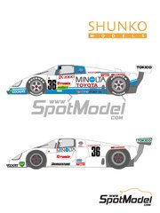 Shunko Models: Decoraci&oacute;n escala 1/24 - Toyota 88C patrocinado por Minolta N&ordm; 36 - 24 Horas de Le Mans 1987 - calcas de agua y manual de instrucciones - para las referencias de Hasegawa 20236, CC02, CC-02, CC-2, 20426 y CC-5 image