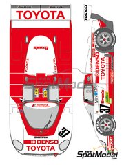 Shunko Models: Marking / livery 1/24 scale - Toyota 87C sponsored by Denso - Tiff Needell (GB) + Masanori Sekiya (JP) + Kazuyoshi Hoshino (JP) - 24 Hours Le Mans 1987 - water slide decals and assembly instructions - for Hasegawa reference CC-5 image