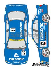 Shunko Models: Marking / livery 1/24 scale - Nissan Primera Nismo Team sponsored by Calsonic #12 - Kazuyoshi Hoshino (JP) - Japan Touring Car Championship (JTCC) 1994 - water slide decals and assembly instructions - for Tamiya reference TAM24147 image